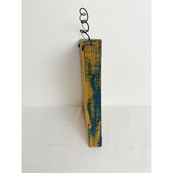 Rustic Wall Art Wooden Frame Metal Leaves Pear Decor 10 X 10 - Picture 2 of 10